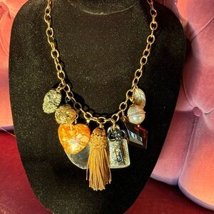 Gold and Silver Charm Necklace